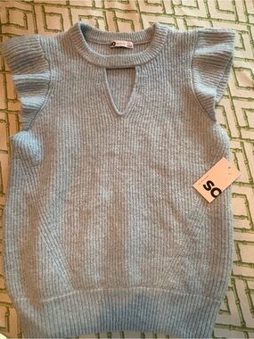 NWT SO Pale Blue Ribbed Crewneck Sweater